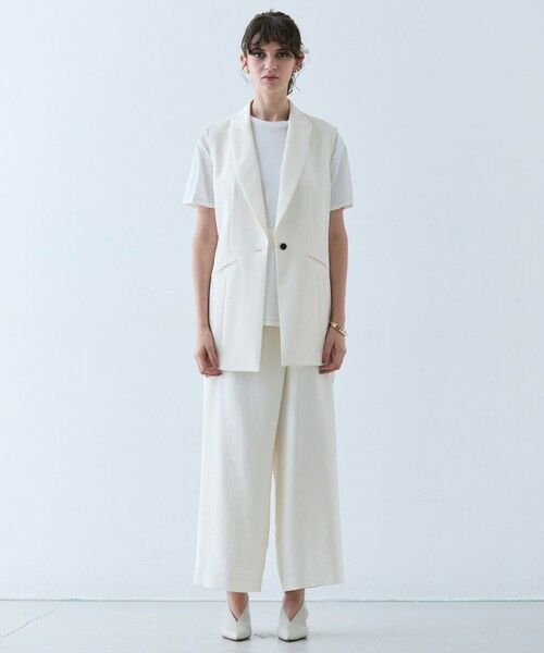 BEIGE, / ベイジ, その他パンツ | CAROLE / リネンライクラップワイドパンツ | 詳細3