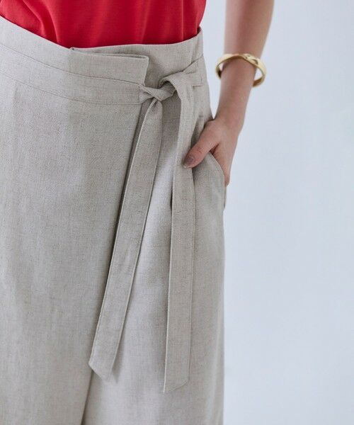 BEIGE, / ベイジ, その他パンツ | CAROLE / リネンライクラップワイドパンツ | 詳細8