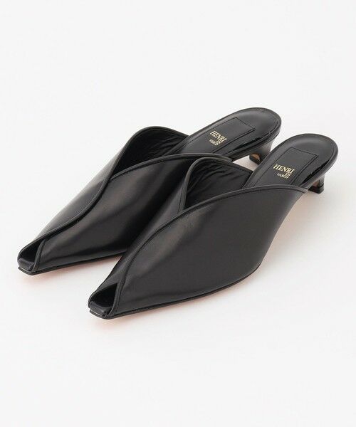 BEIGE,/ベイジ, 【一部店舗限定】HENRI EN VARGO / IPINA オープントゥパンプス Black 24 BEIGE,/ベイジ, 【一部店舗限定】HENRI EN VARGO / IPINA オープントゥパンプス Black 24
