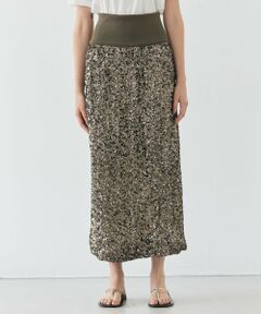 BEIGE, / ベイジ, ミニ・ひざ丈スカート | 【洗える】ALYSSUME / スパンコールストレッチニットスカート