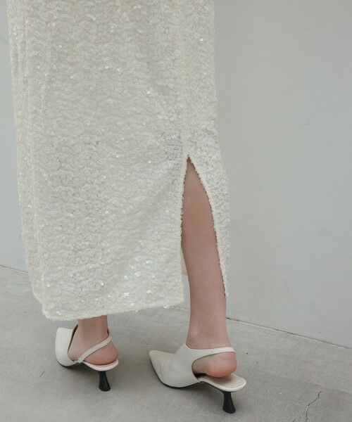 BEIGE, / ベイジ, ミニ・ひざ丈スカート | 【洗える】ALYSSUME / スパンコールストレッチニットスカート | 詳細1