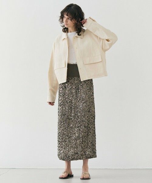 BEIGE, / ベイジ, ミニ・ひざ丈スカート | 【洗える】ALYSSUME / スパンコールストレッチニットスカート | 詳細6
