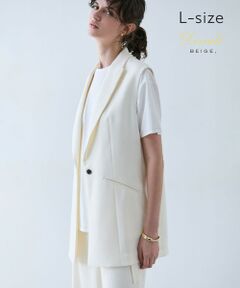 BEIGE, / ベイジ, ベスト | 【L-size・洗える】CAROLE / リネンライクノースリーブジレジャケット