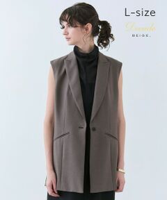 BEIGE, / ベイジ, ベスト | 【L-size・洗える】CAROLE / リネンライクノースリーブジレジャケット