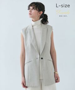 BEIGE, / ベイジ, ベスト | 【L-size・洗える】CAROLE / リネンライクノースリーブジレジャケット