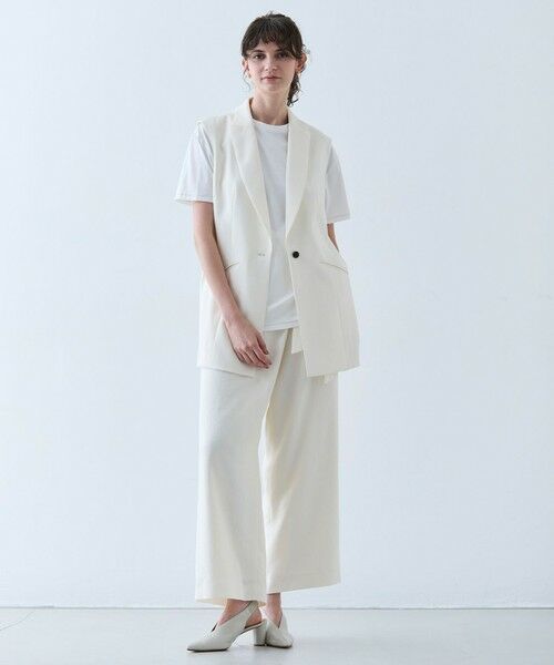 BEIGE, / ベイジ, ベスト | 【L-size・洗える】CAROLE / リネンライクノースリーブジレジャケット | 詳細2