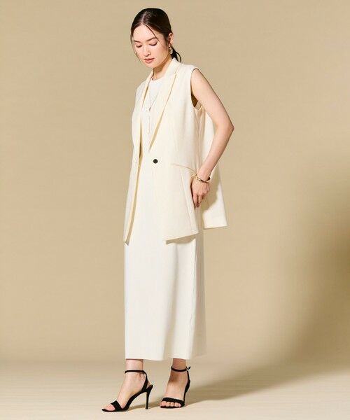 BEIGE, / ベイジ, ベスト | CAROLE / リネンライク ノースリーブジレジャケット | 詳細2