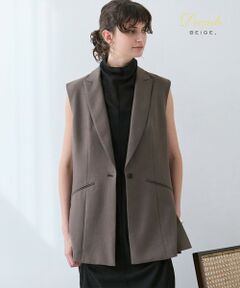 BEIGE, / ベイジ, ベスト | 【洗える】CAROLE / リネンライクノースリーブジレジャケット