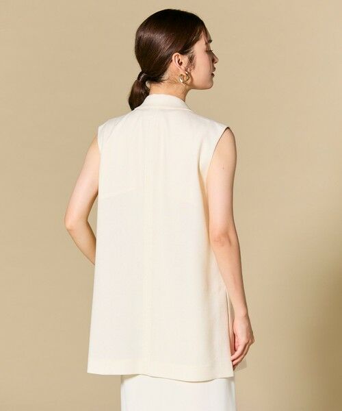 BEIGE, / ベイジ, ベスト | CAROLE / リネンライクノースリーブジレジャケット | 詳細1