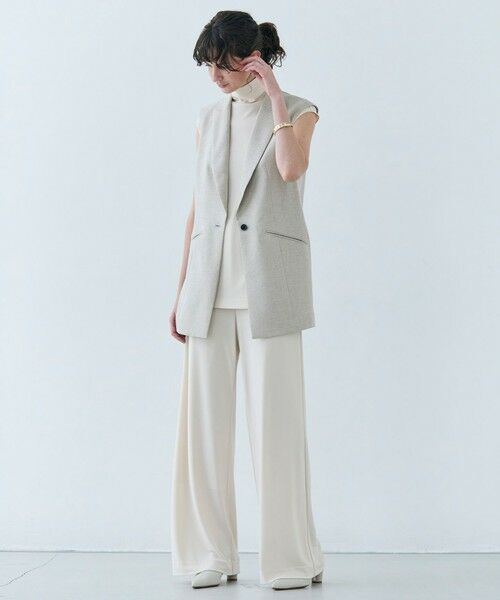 BEIGE, / ベイジ, ベスト | CAROLE / リネンライクノースリーブジレジャケット | 詳細11