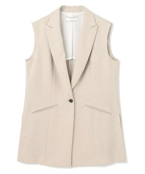 BEIGE, / ベイジ, ベスト | 【洗える】CAROLE / リネンライクノースリーブジレジャケット | 詳細12