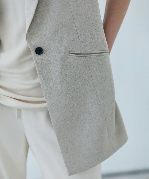 BEIGE, / ベイジ, ベスト | 【洗える】CAROLE / リネンライクノースリーブジレジャケット | 詳細9