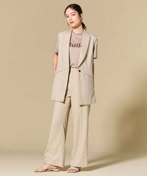 BEIGE, / ベイジ, ベスト | CAROLE / リネンライクノースリーブジレジャケット | 詳細8
