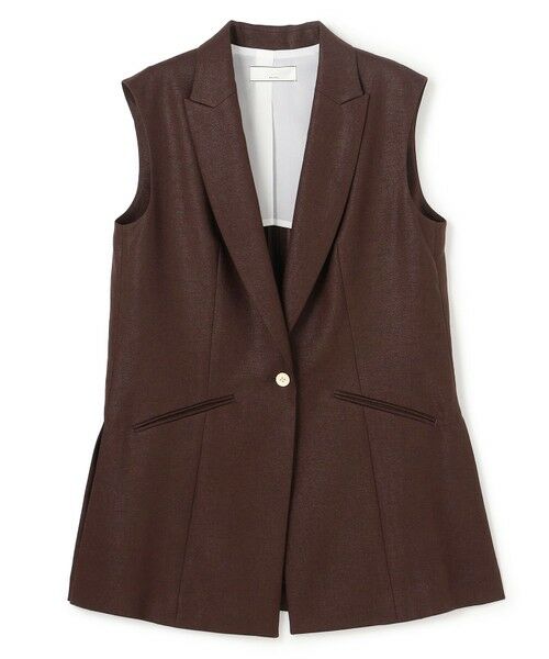 BEIGE, / ベイジ, ベスト | CAROLE / リネンライクノースリーブジレジャケット | 詳細25