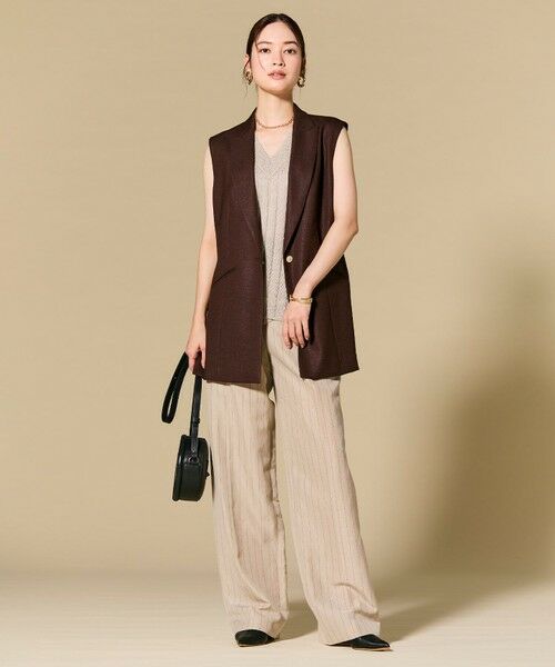 BEIGE, / ベイジ, ベスト | CAROLE / リネンライクノースリーブジレジャケット | 詳細23