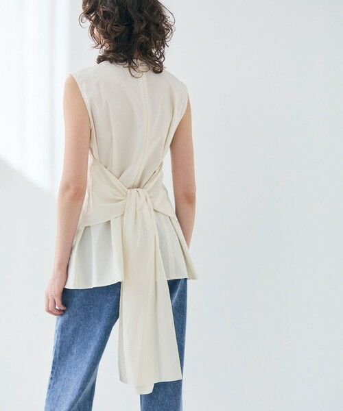 BEIGE, / ベイジ, シャツ・ブラウス | 【洗える・GISELe 6月号掲載】MALLOW / バックリボンコットンノースリーブブラウス | 詳細1