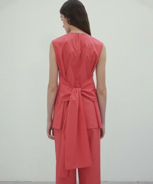 BEIGE, / ベイジ, シャツ・ブラウス | 【洗える・GISELe 6月号掲載】MALLOW / バックリボンコットンノースリーブブラウス | 詳細4