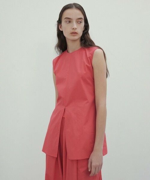 BEIGE,/ベイジ, 【洗える】MALLOW / バックリボンコットンノースリーブブラウス Poppy Red 4 BEIGE,/ベイジ, 【洗える】MALLOW / バックリボンコットンノースリーブブラウス Poppy Red 4