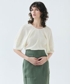 BEIGE, / ベイジ, シャツ・ブラウス | 【洗える・吸水速乾・防シワ】LIATRIS / バックリボンハーフスリーブブラウス