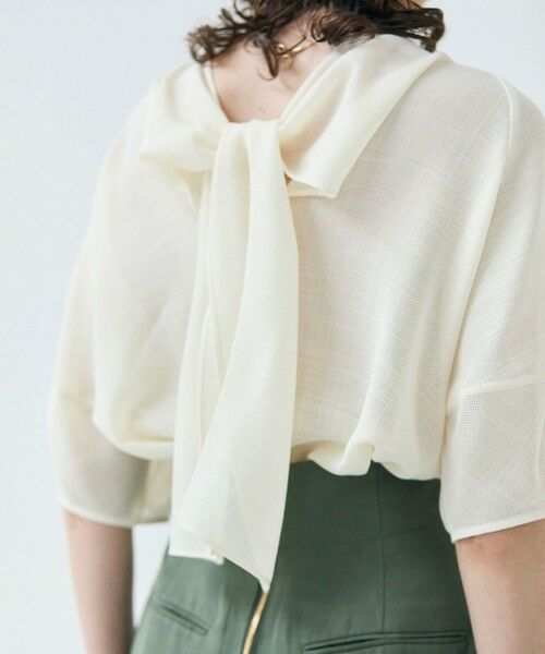 BEIGE, / ベイジ, シャツ・ブラウス | 【洗える・吸水速乾・防シワ】LIATRIS / バックリボンハーフスリーブブラウス | 詳細1