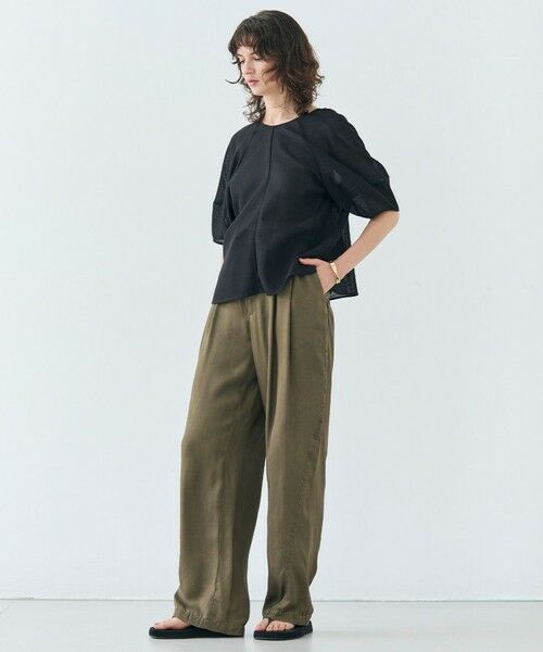 BEIGE, / ベイジ, シャツ・ブラウス | 【洗える・吸水速乾・防シワ】LIATRIS / バックリボンハーフスリーブブラウス | 詳細13