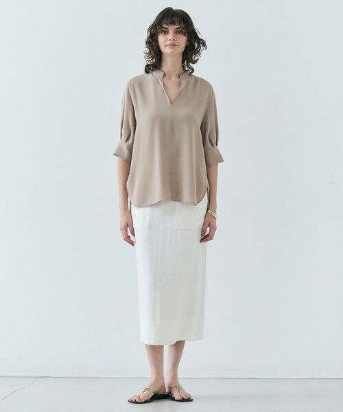 BEIGE, / ベイジ, シャツ・ブラウス | 【ご好評につき追加生産決定・洗える】FLEUR / スタンドカラープルオーバーブラウス | 詳細2