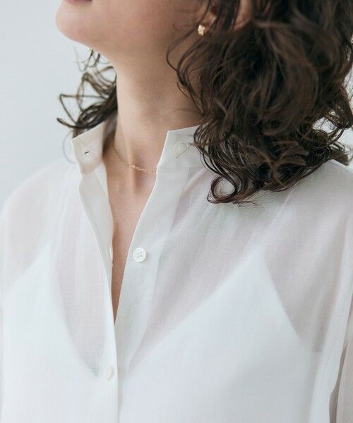 BEIGE, / ベイジ, シャツ・ブラウス | 【洗える】PLUMERIA / コットンシアーバックボウタイブラウス | 詳細1