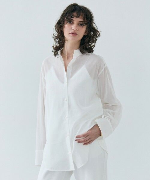 BEIGE,/ベイジ, 【洗える】PLUMERIA / コットンシアーバックボウタイブラウス White 4 BEIGE,/ベイジ, 【洗える】PLUMERIA / コットンシアーバックボウタイブラウス White 4