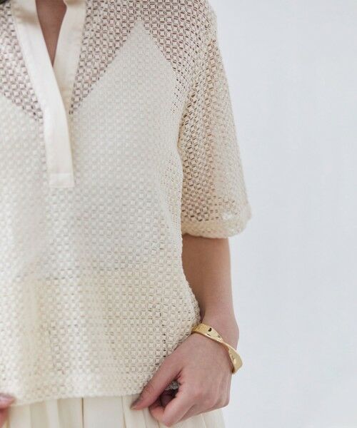 BEIGE, / ベイジ, シャツ・ブラウス | NIGELLA / 異素材MIXコットンレースブラウス | 詳細1