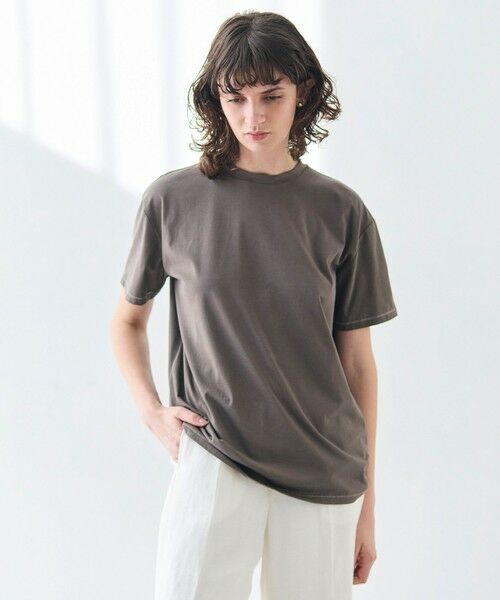 BEIGE,/ベイジ, 【洗える】VERONICA / カラーステッチ半袖クルーネックTシャツ Slate 4 BEIGE,/ベイジ, 【洗える】VERONICA / カラーステッチ半袖クルーネックTシャツ Slate 4
