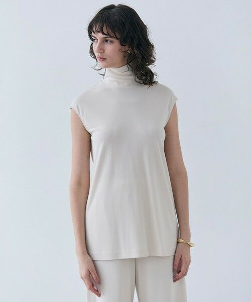 BEIGE,/ベイジ, 【洗える】MELLE / ジャージーハイネックカットソー Ecru 4 BEIGE,/ベイジ, 【洗える】MELLE / ジャージーハイネックカットソー Ecru 4