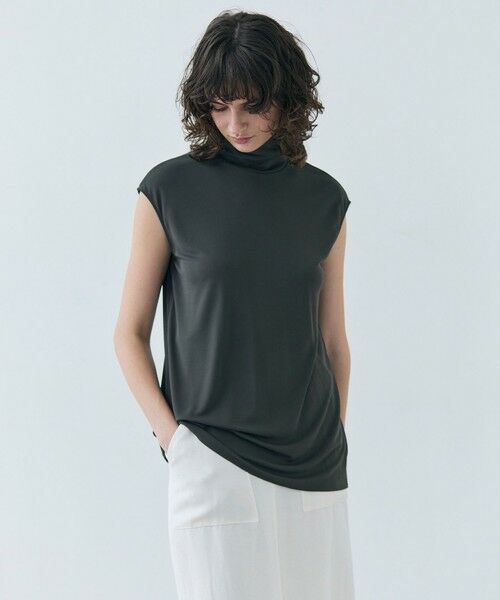 BEIGE,/ベイジ, 【洗える】MELLE / ジャージーハイネックカットソー Khaki 6 BEIGE,/ベイジ, 【洗える】MELLE / ジャージーハイネックカットソー Khaki 6