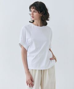 BEIGE, / ベイジ, カットソー | 【洗える】STOCK / オーガニックコットン半袖ギャザートップス