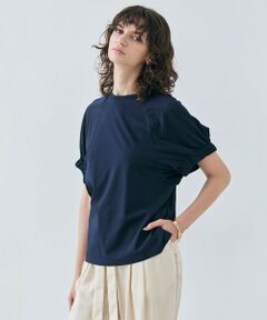 BEIGE, / ベイジ, カットソー | 【洗える】STOCK / オーガニックコットン半袖ギャザートップス