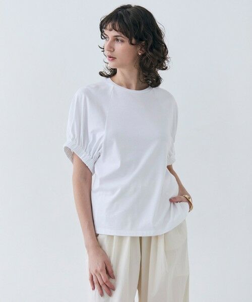 BEIGE,/ベイジ, 【洗える】STOCK / オーガニックコットン半袖ギャザートップス White 4 BEIGE,/ベイジ, 【洗える】STOCK / オーガニックコットン半袖ギャザートップス White 4