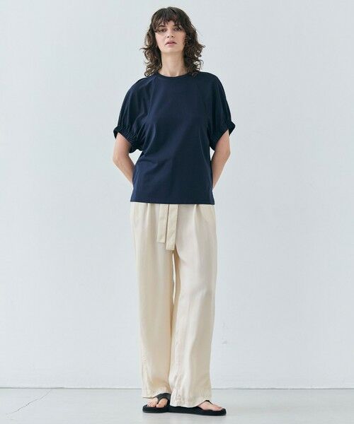 BEIGE, / ベイジ, カットソー | 【洗える】STOCK / オーガニックコットン半袖ギャザートップス | 詳細7