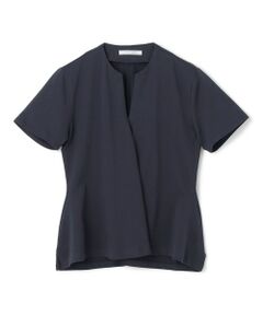 BEIGE, / ベイジ, カットソー | 【洗える】STOCK / オーガニックコットン半袖Vスリットトップス