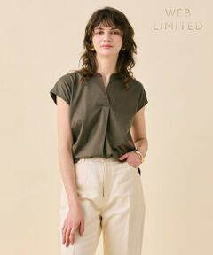 BEIGE, / ベイジ, カットソー | 【WEB限定・洗える】MELISSA / バックシフォンスキッパー半袖トップス