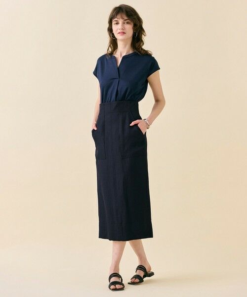 BEIGE, / ベイジ, カットソー | 【WEB限定・洗える】MELISSA / バックシフォンスキッパー半袖トップス | 詳細4