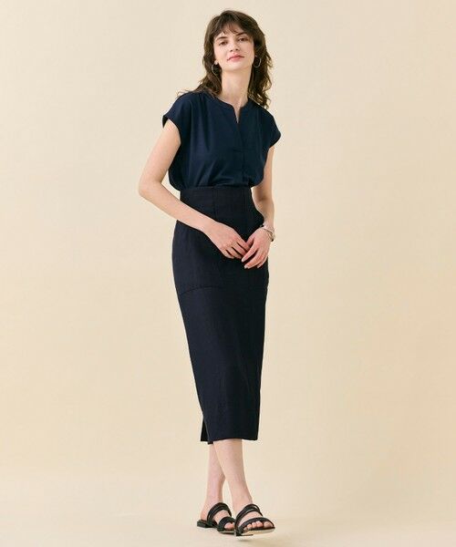 BEIGE, / ベイジ, カットソー | 【WEB限定・洗える】MELISSA / バックシフォンスキッパー半袖トップス | 詳細5