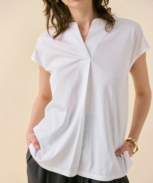 BEIGE, / ベイジ, カットソー | 【WEB限定・洗える】MELISSA / バックシフォンスキッパー半袖トップス | 詳細14