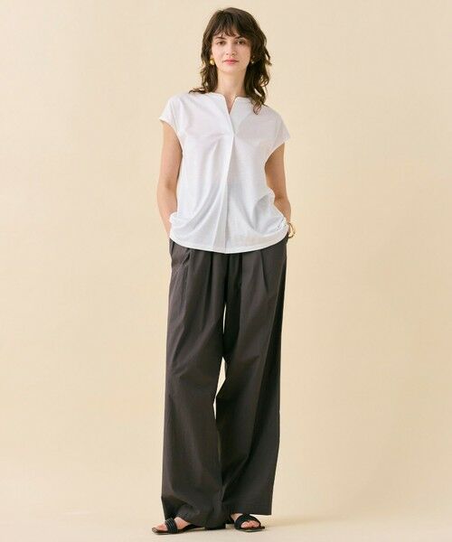 BEIGE, / ベイジ, カットソー | 【WEB限定・洗える】MELISSA / バックシフォンスキッパー半袖トップス | 詳細16