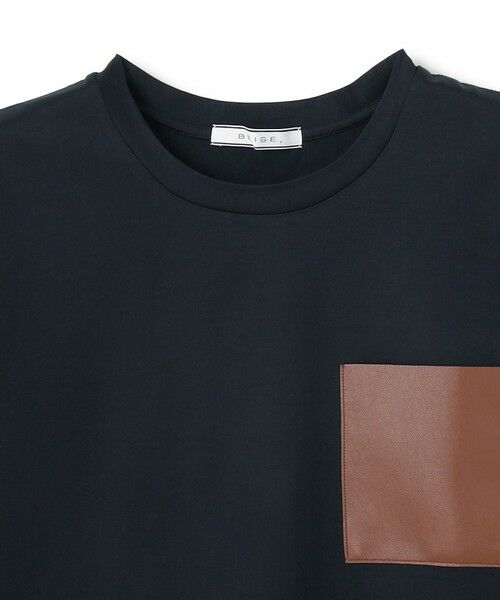 BEIGE, / ベイジ, カットソー | 【WEB限定・洗える】TORENIA / レザーポケットコットンクルーネックTシャツ | 詳細9