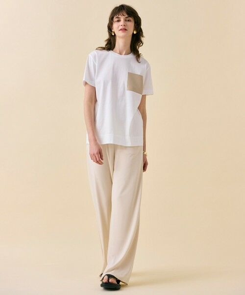 BEIGE, / ベイジ, カットソー | 【WEB限定・洗える】TORENIA / レザーポケットコットンクルーネックTシャツ | 詳細15