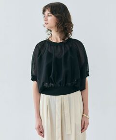 BEIGE, / ベイジ, ニット・セーター | 【洗える・Oggi 7月号掲載】LUPINUS / リネン混半袖プルオーバーギャザーニット