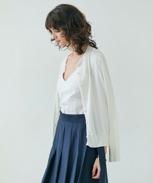 BEIGE, / ベイジ, ニット・セーター | 【洗える】NADIA / バックオーガンジークルーネックカーディガン | 詳細1