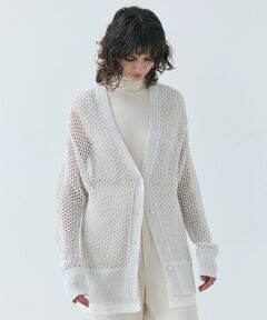BEIGE, / ベイジ, カーディガン・ボレロ | 【洗える】ALOE / コットンメッシュVネックミドル丈カーディガン