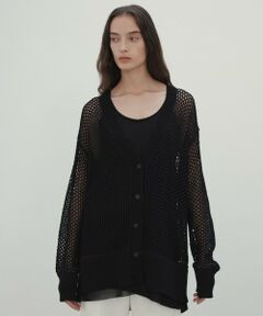 BEIGE, / ベイジ, カーディガン・ボレロ | 【洗える】ALOE / コットンメッシュVネックミドル丈カーディガン