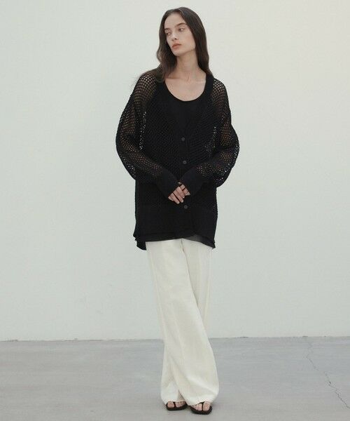 BEIGE, / ベイジ, カーディガン・ボレロ | 【洗える】ALOE / コットンメッシュVネックミドル丈カーディガン | 詳細12