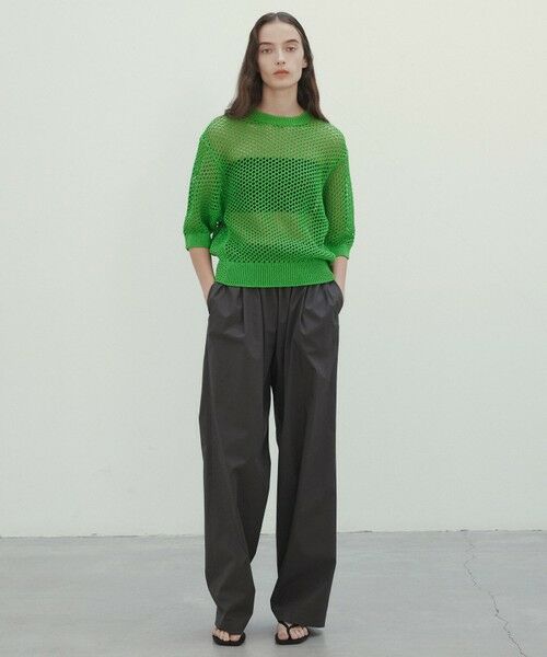 BEIGE, / ベイジ, ニット・セーター | 【洗える】ALOE / コットンメッシュ半袖クルーネックニット | 詳細5